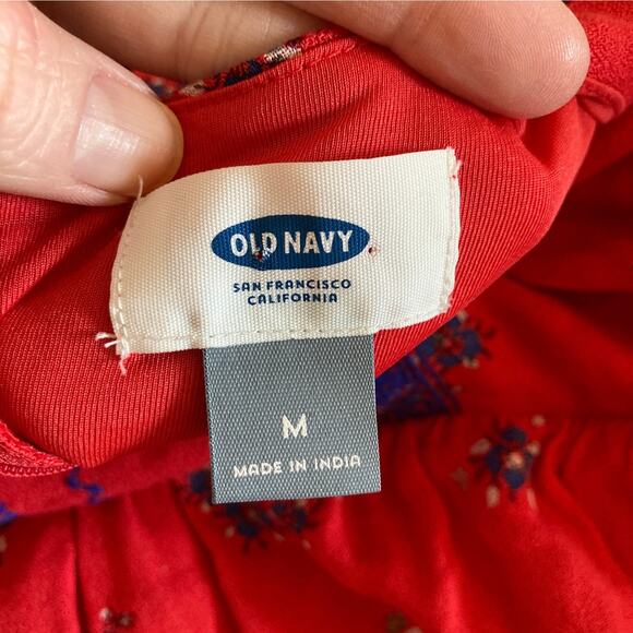 Old Navy Red Floral Dress, Size M - Picture 6 of 7